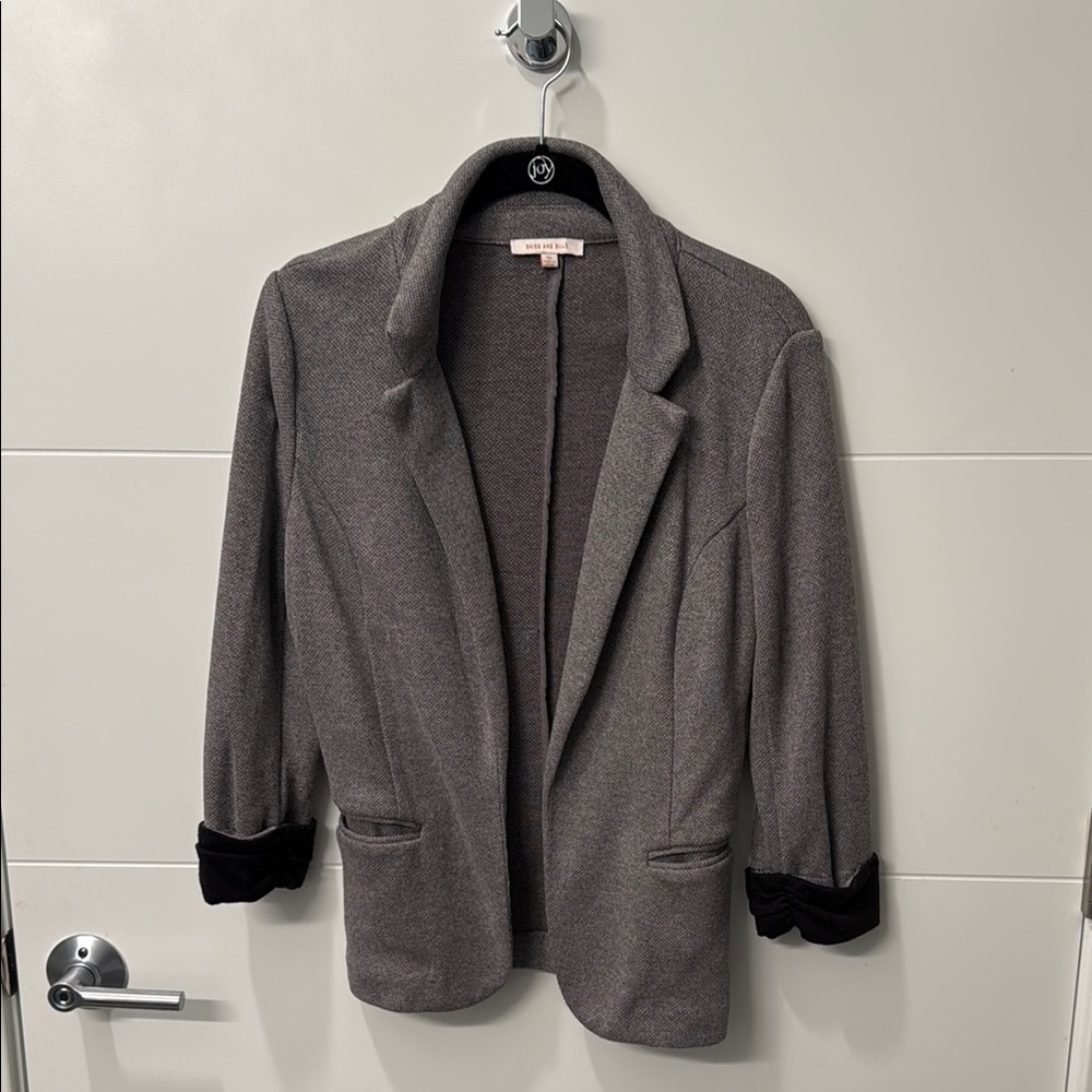 Gray Women's Blazer with Black Accents